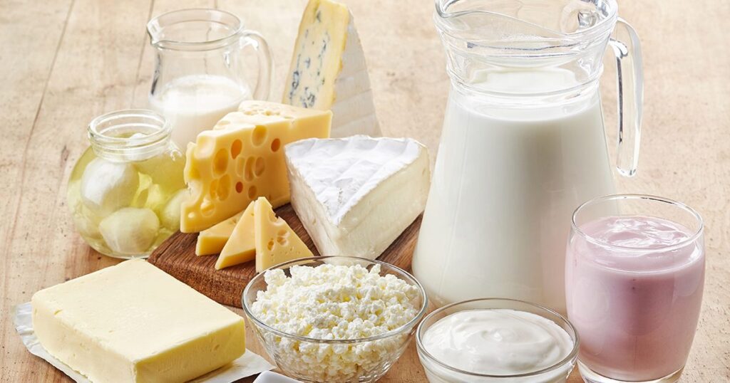Dairy products (cheese, milk, butter)